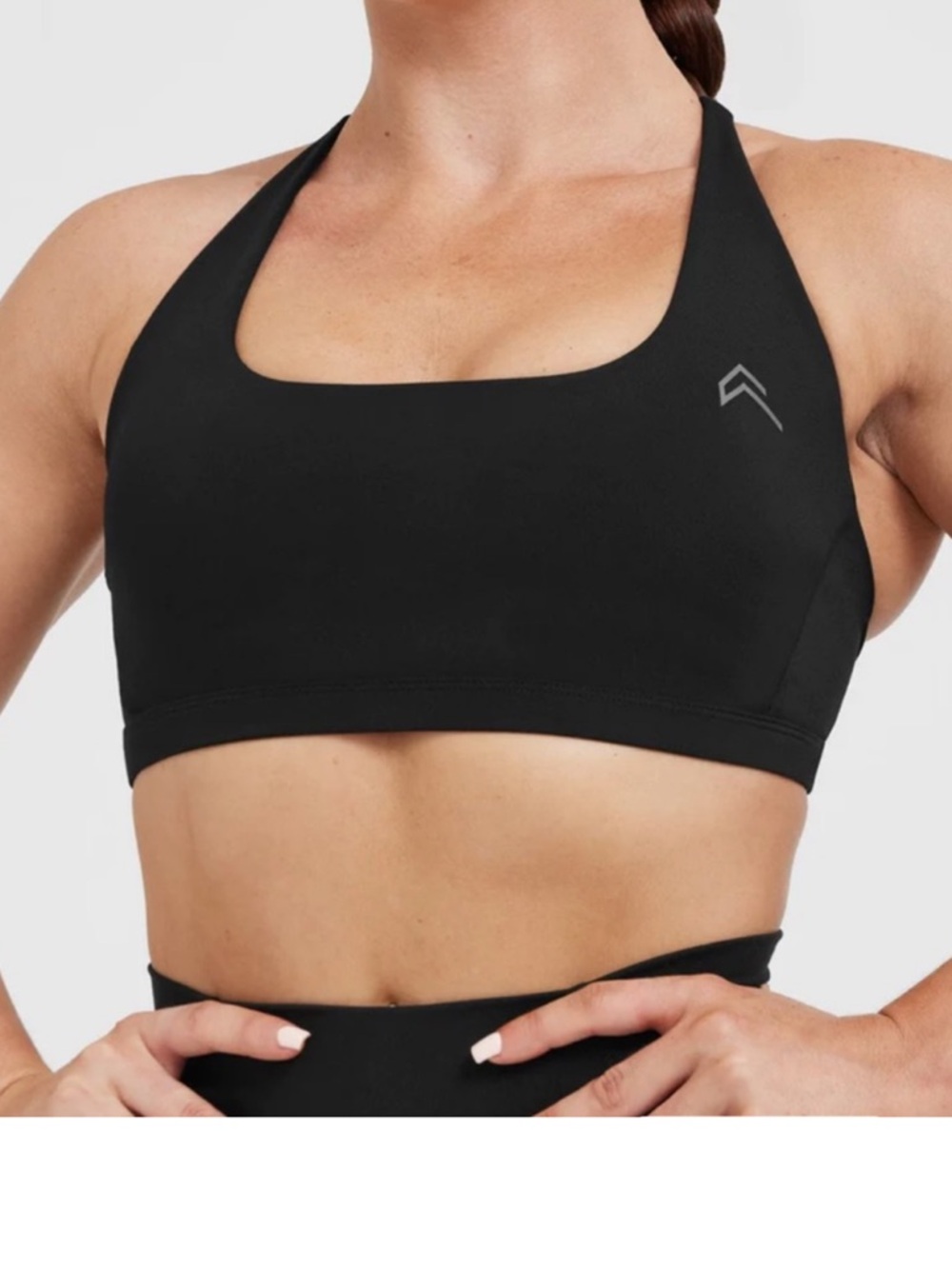 Oner Active Square-Neck Performance Sports Bra in Black